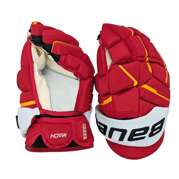 Bauer Supreme Mach - NHL Pro Stock Glove - A.J. Greer (Red/Yellow)