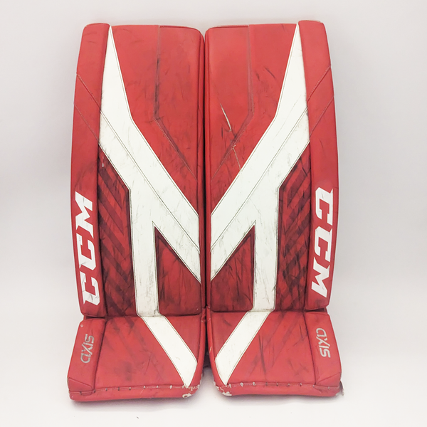 CCM AXIS - Used Pro Stock Goalie Pads (Red/White)