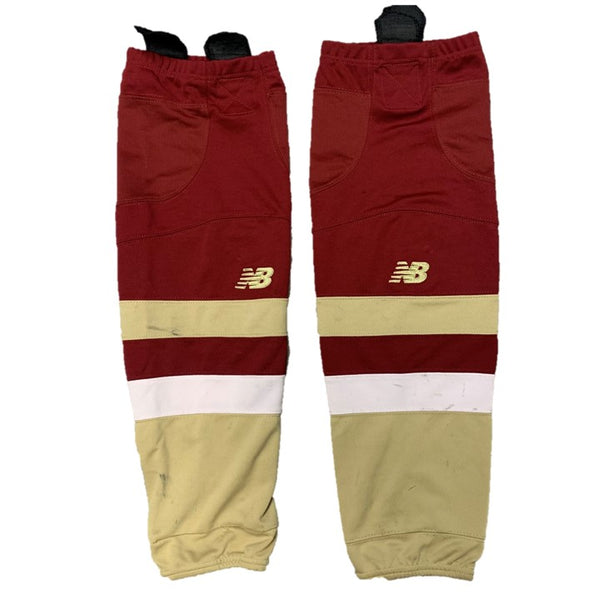 NCAA - Used New Balance Hockey Socks (Maroon/Gold/White)