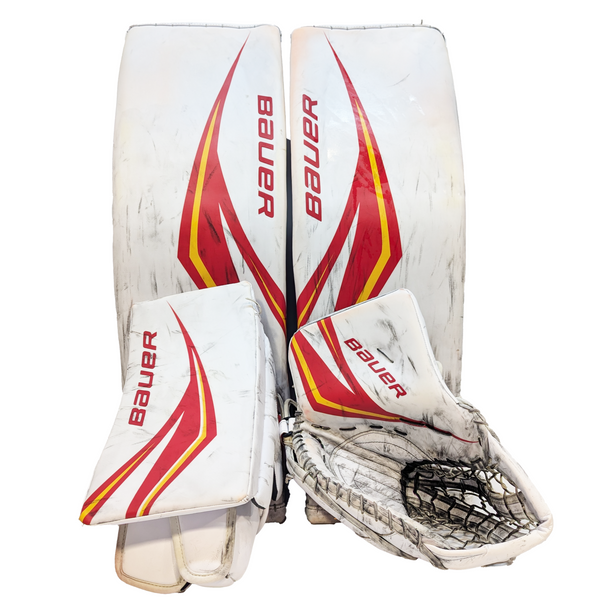 Bauer Vapor HyperLite -AHL Used Pro Stock Goalie Full Set (White/Red/Yellow)