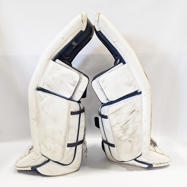 Reebok XLT- Used Pro Stock Goalie Pads (White/Gold)