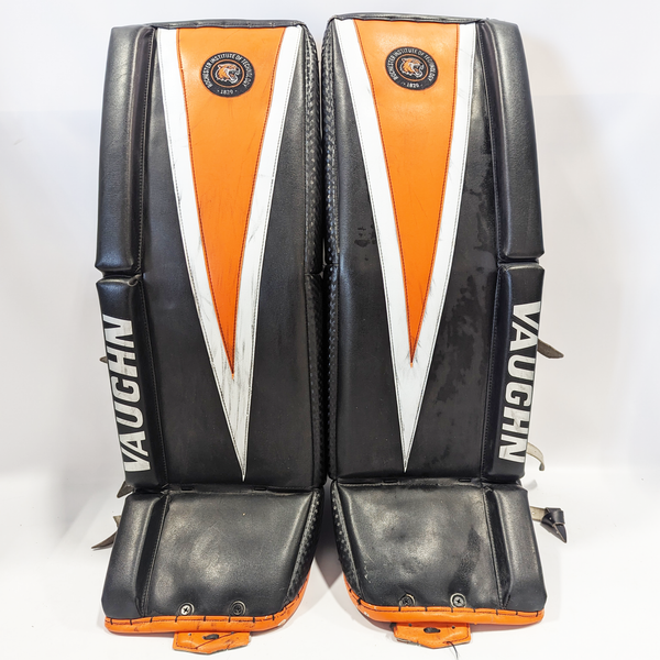 Vaughn Ventus SLR - Used NCCA Pro Stock Goalie Pads (Black/Orange/White)