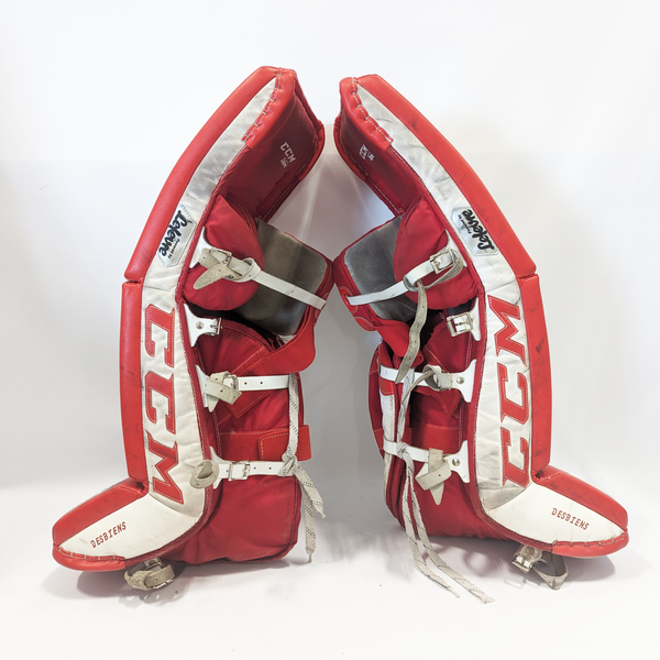 CCM Extreme Flex III - Used Pro Stock Senior Goalie Pads (White/Red)