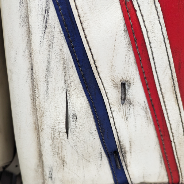 CCM Premier - Used Pro Stock Goalie Pads (White/Red/Blue)