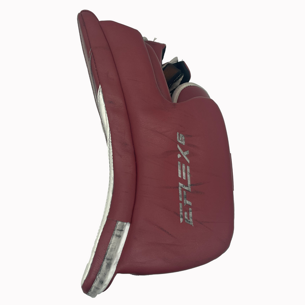 CCM Extreme Flex 6 - Used Full Right Pro Stock Goalie Blocker (Burgundy/White)