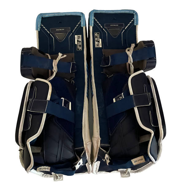 Bauer Vapor HyperLite - Used Pro Stock Goalie Pads (Navy/Blue/White)