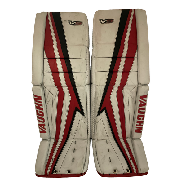 Vaughn Velocity V9 - Used Pro Stock Goalie Pads (White/Red)