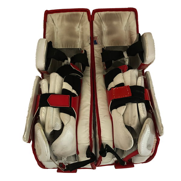 Vaughn Velocity V9 - Used Pro Stock Goalie Pads (White/Red)