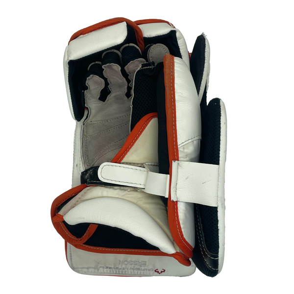 True L12.2 - Used Pro Stock Goalie Blocker (White/Orange)