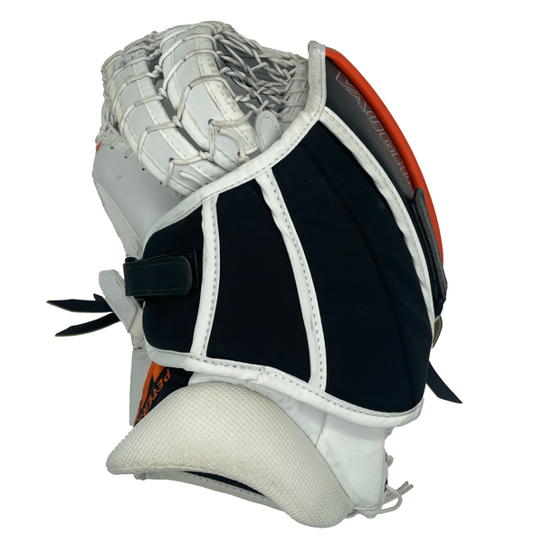 Vaughn V6 2000 Pro - Used Pro Stock Goalie Glove Full Right (White/Orange)