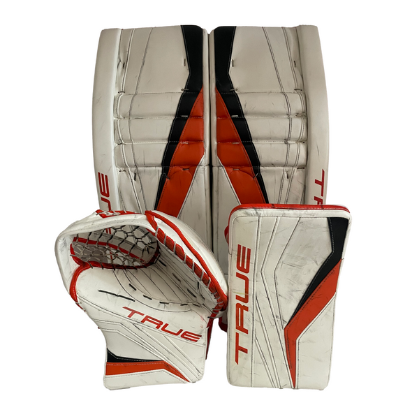 True L12.2 - Used Pro Stock Goalie Pad Full Set (White/Black/Orange)