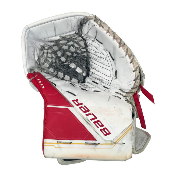 Bauer Supreme Mach - Used Pro Stock Goalie Glove - Dan Vladar (White/Red)