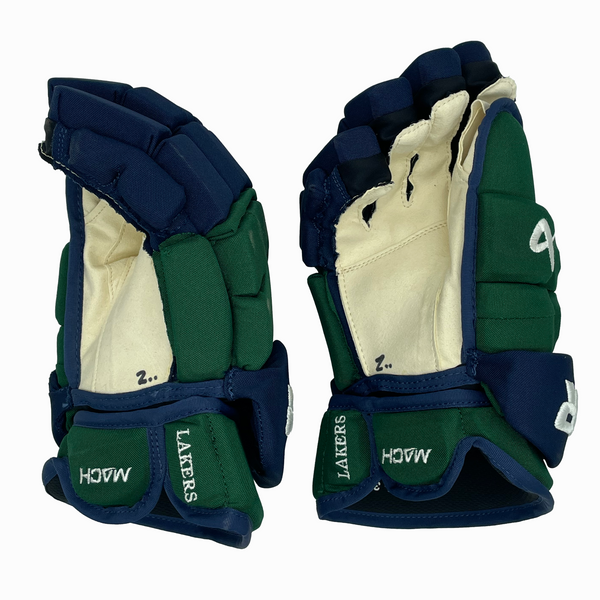 Bauer Supreme Mach - NCAA Pro Stock Gloves (Green/Navy)