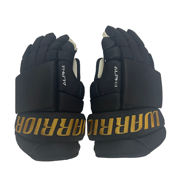 Warrior Alpha - Used ECHL Pro Stock Glove (Black/Gold)