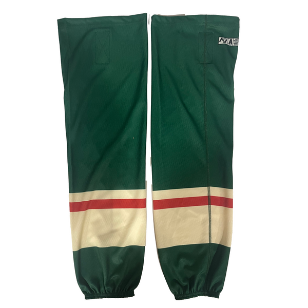 ECHL - Used K1 Hockey Socks (DarkGreen/Cream/Red)