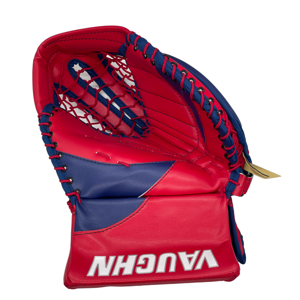 Vaughn Velocity V9 - New Pro Stock Goalie Glove - Keith Kinkaid (Red/Blue)