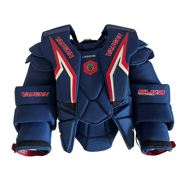 Vaughn SLR3 Pro Carbon - New Pro Stock Goalie Chest Protector (Blue/Red)