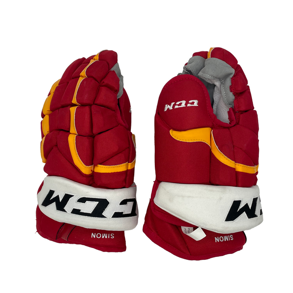 CCM HG12 - NHL Pro Stock Glove - Dominik Simon (Red/Yellow/White)