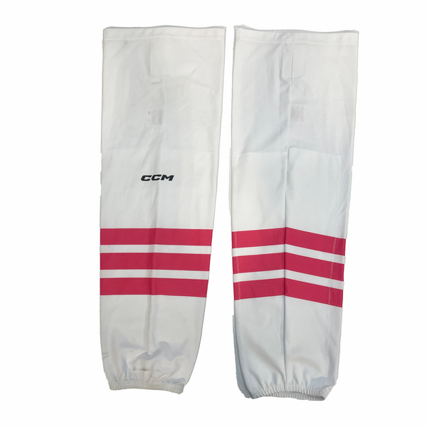 WHL - Used CCM Hockey Socks (White/Pink)