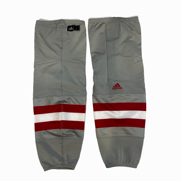 NCAA - Used Adidas Hockey Socks (Grey/White/Red)