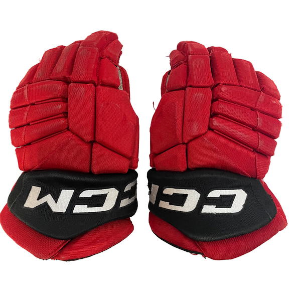 CCM HGJS - Used OHL Pro Stock Hockey Glove (Red/Black)