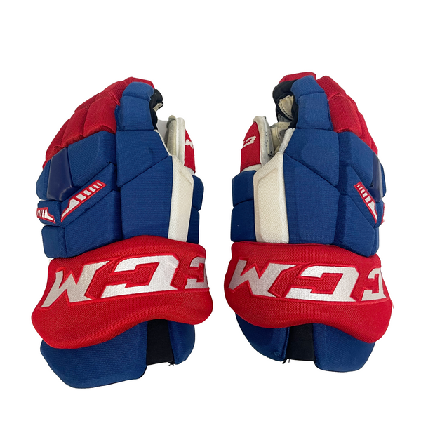 CCM HGTKXP - Used NHL Pro Stock Hockey Glove - Montreal Canadiens (Blue/White/Red)