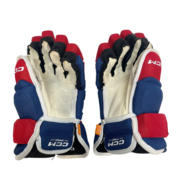 CCM Tacks 4 Roll Pro - Used NHL Pro Stock Hockey Glove - Montreal Canadiens (Blue/White/Red)