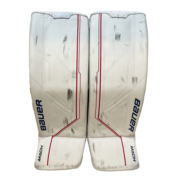 Bauer Supreme Mach - Used Jake Allen NHL Pro Stock Pad Set - Montreal Canadiens (White/Red/Blue)