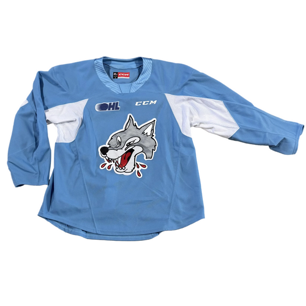 OHL - Used CCM Sudbury Wolves Practice Jersey (Sky Blue)