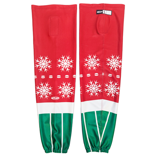 ECHL - Used Athletic Knit Sock (Red/Green/White)