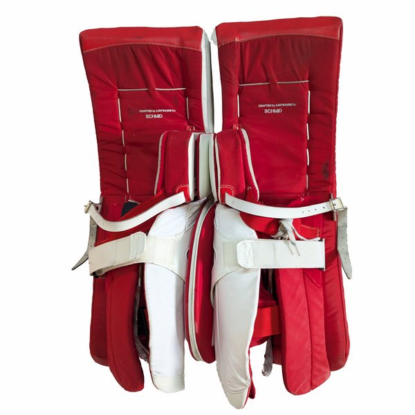 TRUE L12.2 - Used AHL Pro Stock Goalie Pads (White/Red)