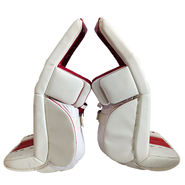 TRUE L12.2 - Used AHL Pro Stock Goalie Pads (White/Red)