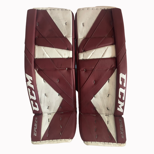 CCM Extreme Flex 5 - Used Pro Stock Goalie Pads (Burgundy/White)