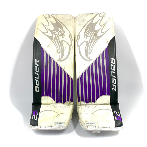 Bauer Supreme 2S Pro - Used Pro Stock Goalie Pads - (White/Black/Purple)