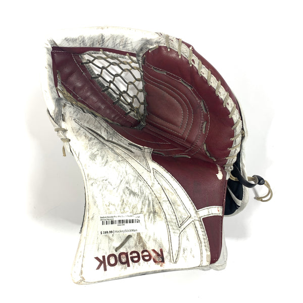 Reebok Revoke Pro - Pro Stock Goalie Glove (White/Maroon)