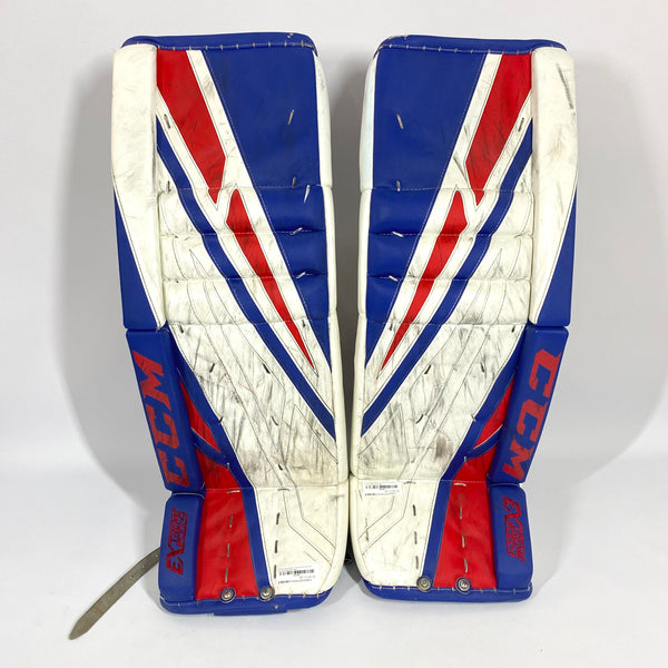 CCM Extreme Flex IV - Used Pro Stock Goalie Pads - Full Set (White/Blue/Red)