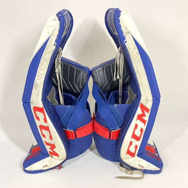 CCM Extreme Flex IV - Used Pro Stock Goalie Pads - Full Set (White/Blue/Red)