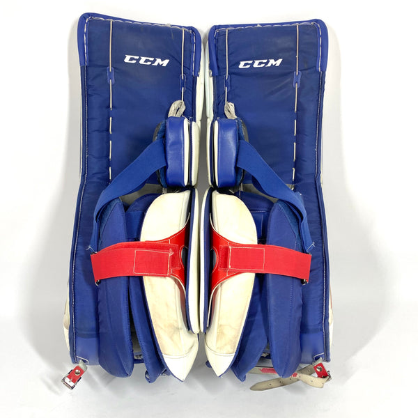 CCM Extreme Flex IV - Used Pro Stock Goalie Pads - Full Set (White/Blue/Red)