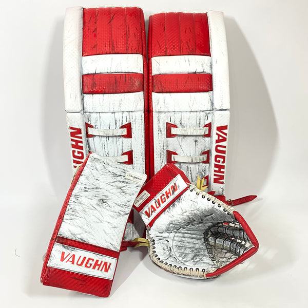 Vaughn Velocity V9 - Pro Stock Goalie Pads - Full Set (Red/White)