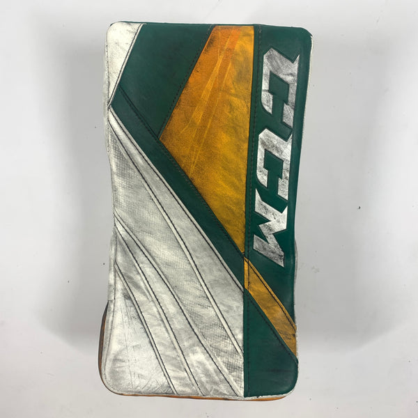 CCM Extreme Flex 5 - Used Pro Stock Goalie Blocker (Green/Yellow)