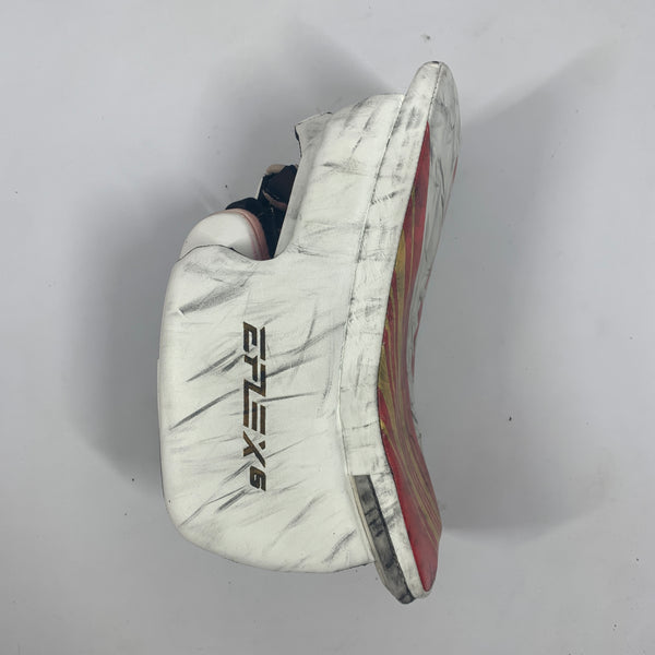 CCM Extreme Flex 6 - Used NHL Pro Stock Goalie Blocker (Red/Yellow)