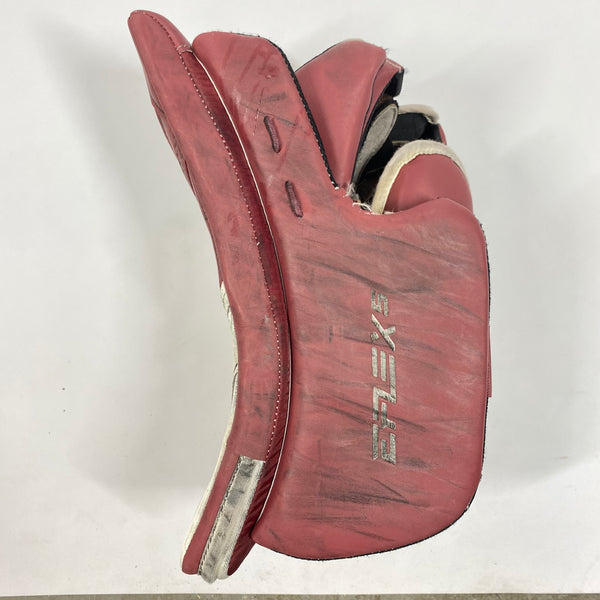 CCM Extreme Flex 5 - Used Full Right Pro Stock Goalie Blocker (Maroon)