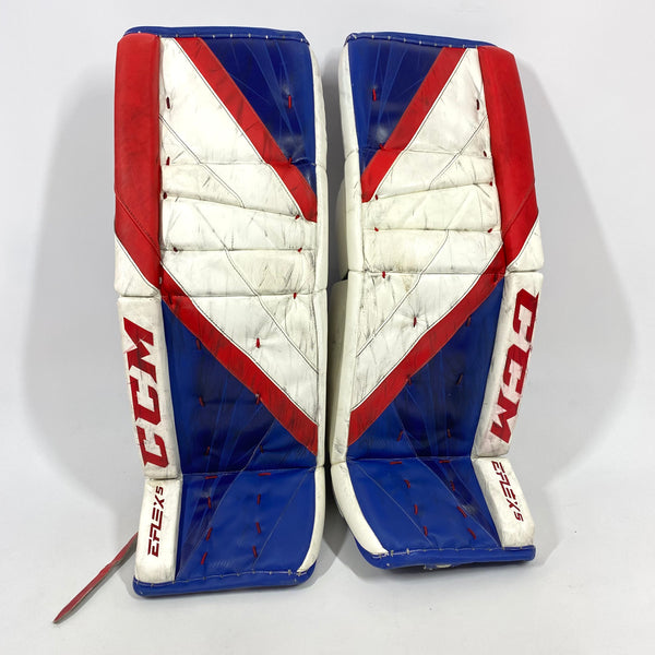 Extreme Flex 5 - Used Pro Stock Goalie Pads (White/Blue/Red)