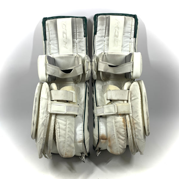 CCM Extreme Flex 5 - Used Pro Stock Goalie Pads (White/Green)