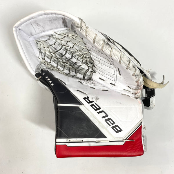 Bauer Supreme Mach - Used Pro Stock Goalie Glove - (White/Red/Black)