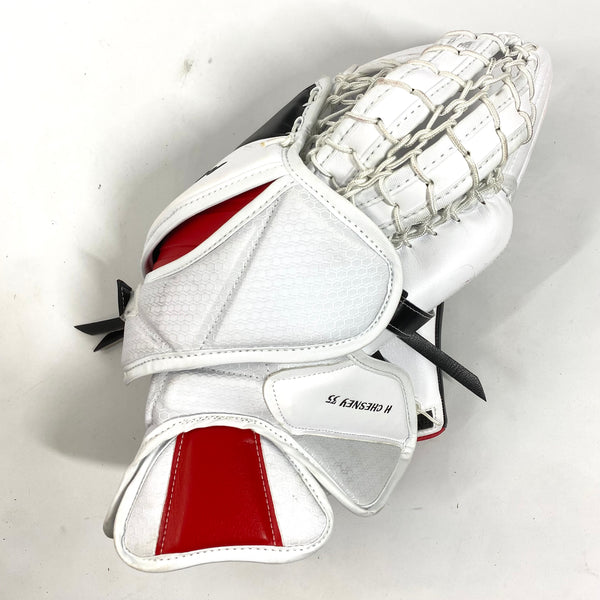 Bauer Supreme Mach - Used Pro Stock Goalie Glove - (White/Red/Black)