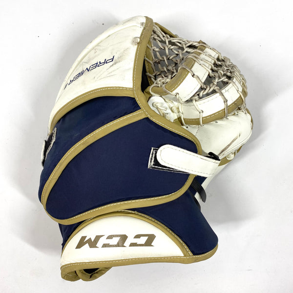 CCM Premier II - Used Pro Stock Goalie Glove (White/Gold/Navy)