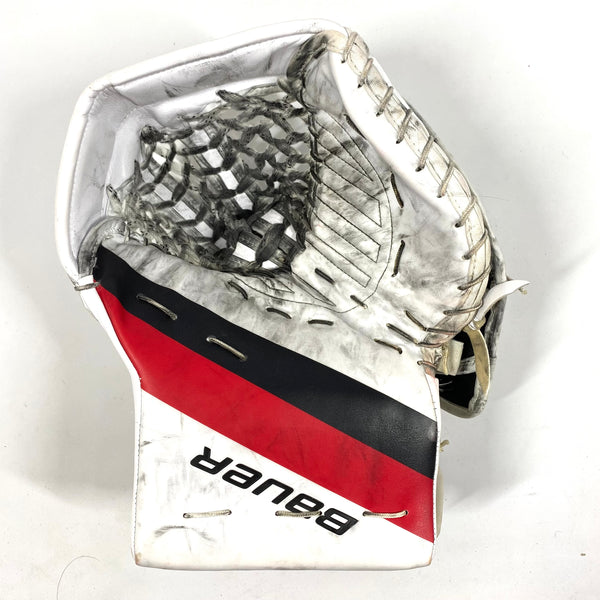 Bauer Supreme Mach - Used Pro Stock Goalie Glove (White/Red/Black)