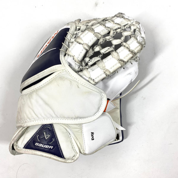 Bauer Supreme Mach - Used Pro Stock Goalie Glove (White/Orange/Navy)