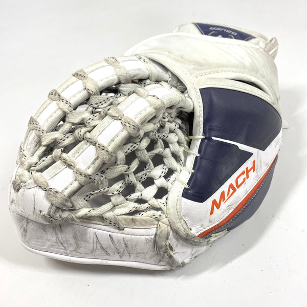 Bauer Supreme Mach - Used Pro Stock Goalie Glove (White/Orange/Navy)